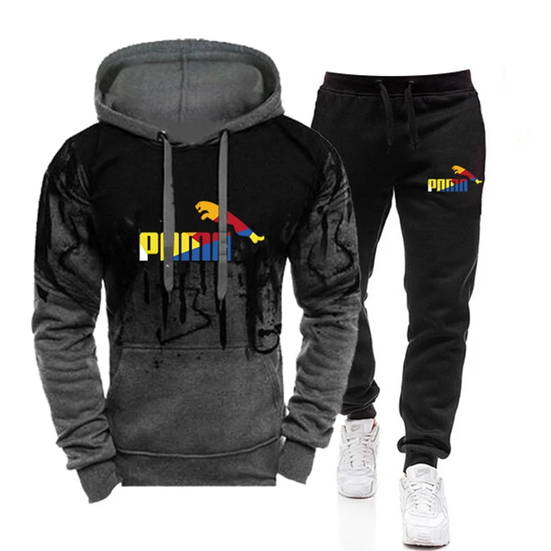 

Spring And Autumn New Sportswear Men's Two-Piece Hoodie + Pants Sportswear Casual Men's 3D Printing Pullover Direct Mail
