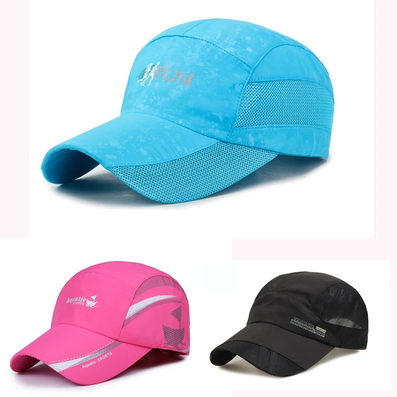 

Outdoor Sun Hat Summer Breathable Mesh Baseball Cap Quick Drying Hats For Men Blue Gray Black Adjustable Sports caps 2020