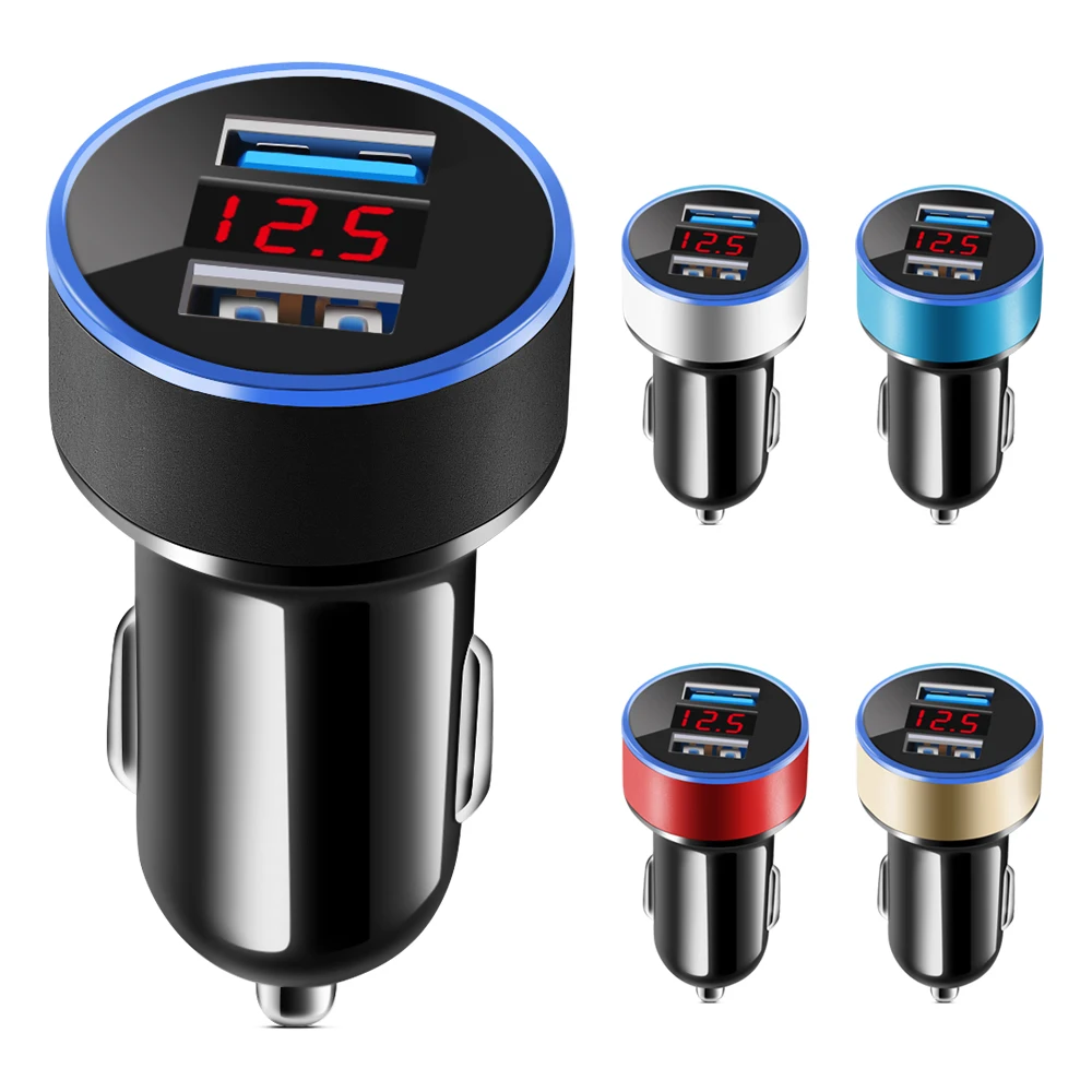 3.1A Dual USB Car ChargerจอแสดงผลLED Fastชาร์จโทรศัพท์มือถือUniversal