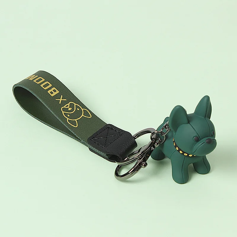 Porte-clés En Cuir PU Avec Pendentif Bouledogue Français - Ornement Mignon Pour Clés, Sac Ou étui Téléphone