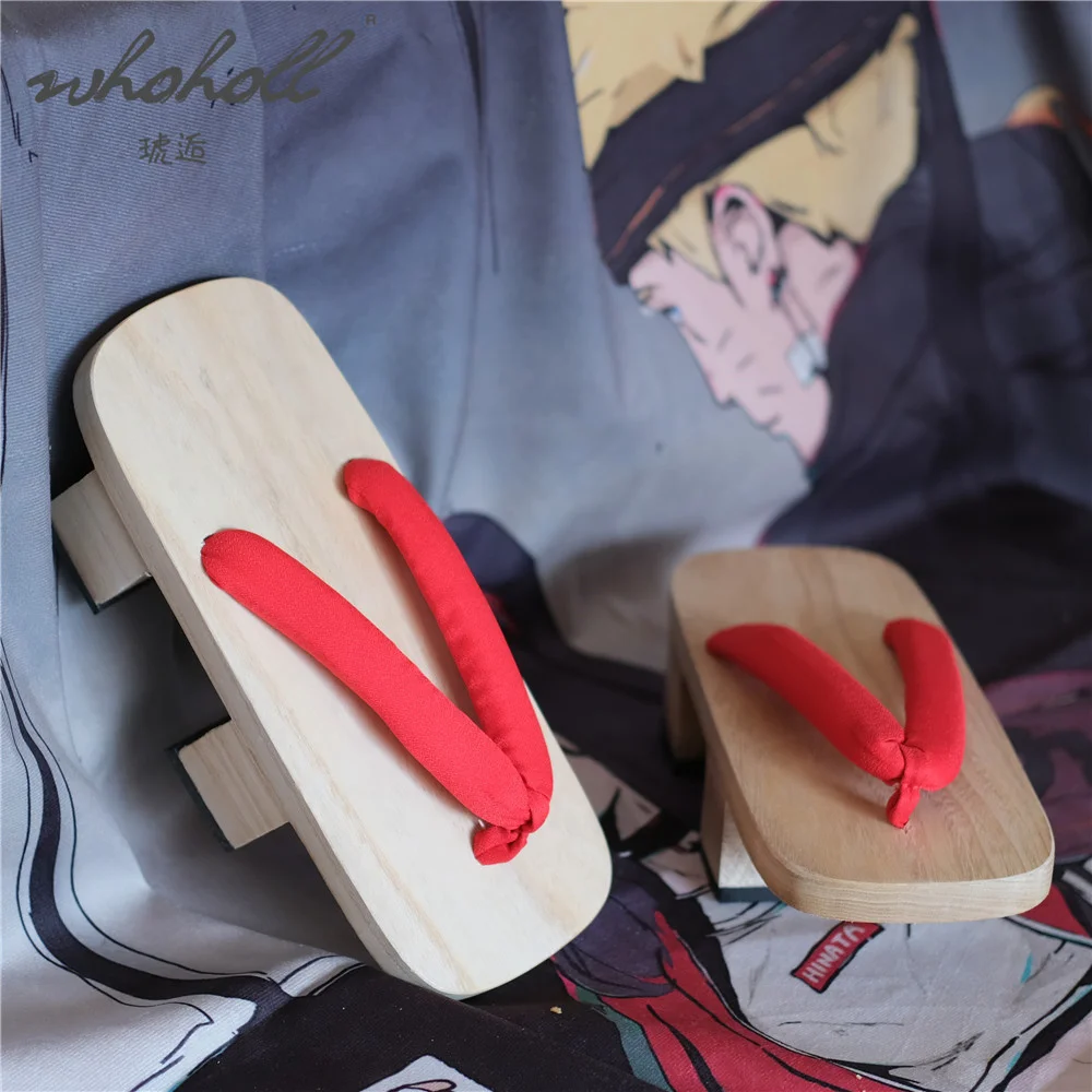 Cosplay shoes Man samurai cos geta Japanese wood clogs shoes summer flat slippers man women unisex flip flops slippers cosplay shoes