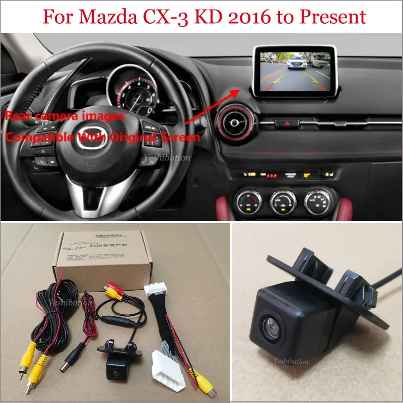 Автомобильная камера заднего вида yeshibing для Mazda CX-3 CX3 CX 3 KD 2016 с преобразователем в