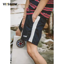 VIISHOW летние новые повседневные джинсовые шорты мужские джинсы Чистый хлопок Сращенные рваные брендовая одежда до колен мужские ND1439182
