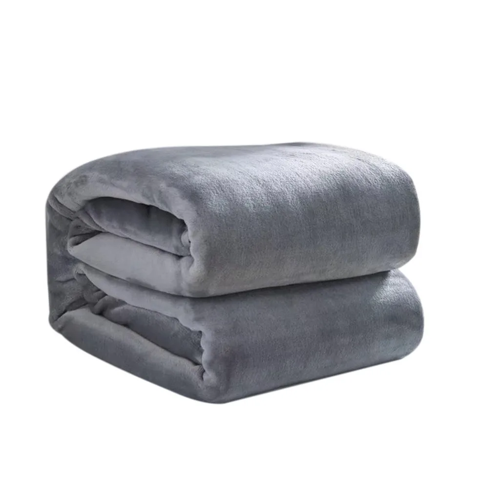 Одноцветное плюшевое одеяло, ковер для гостиной, спальни, кондиционер, кровать, одеяло s, диван, постельные принадлежности, одеяло, 50x70 см