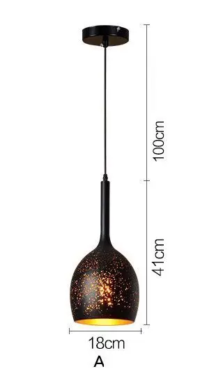 A Led скандинавские современные подвесные светильники Винтаж Лофт E27 Крытый Висячие промышленная лампа модный дизайн ржавчины подвесной светильник для столовой - Цвет корпуса: A