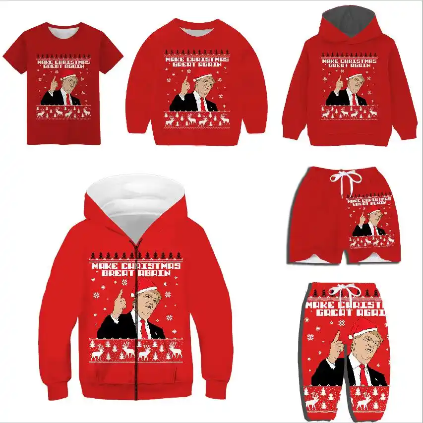 Liasoso Nouveaux Enfants Donald Trump Sweat Drole Impression 3d