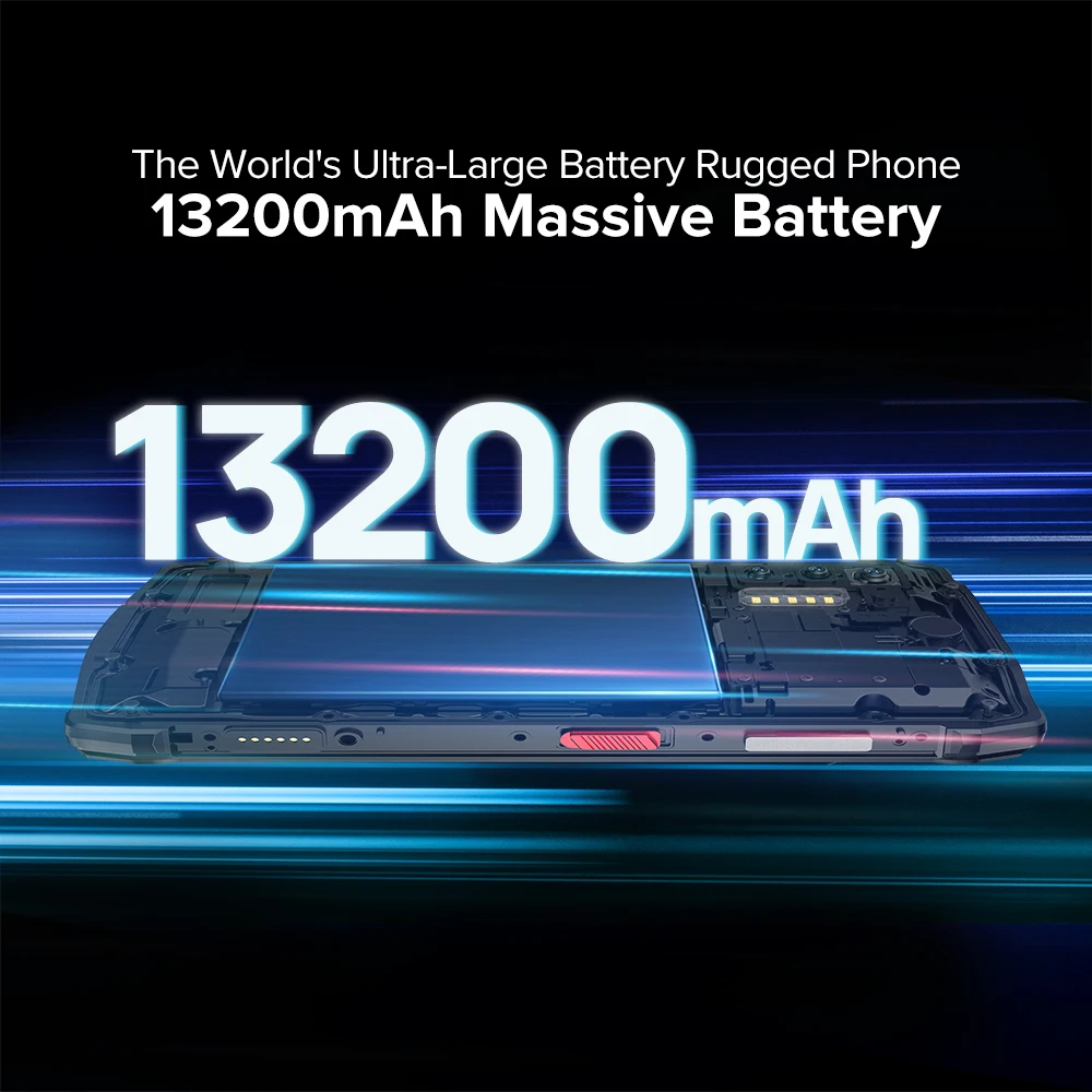 Ulefone Power Armor 13 13200mAh Rugged Phone 256GB Android 12 Waterproof Smartphone 6.81” 2.4G/5G WLAN Mobile Phones NFC Global 3