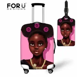 FORUDESIGNS/Чехлы для чемоданов для путешествий, органайзер для багажа, защитный черный, художественный, Африканский, для девочек, с принтом