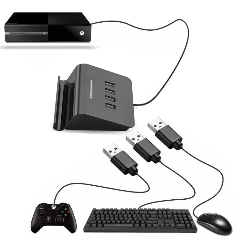 

2019 KMAX1 Keyboard and Mouse Adapter Converter for Xbox One / PS4 / Switch / PS3 Included USB Sync Cable for Controller