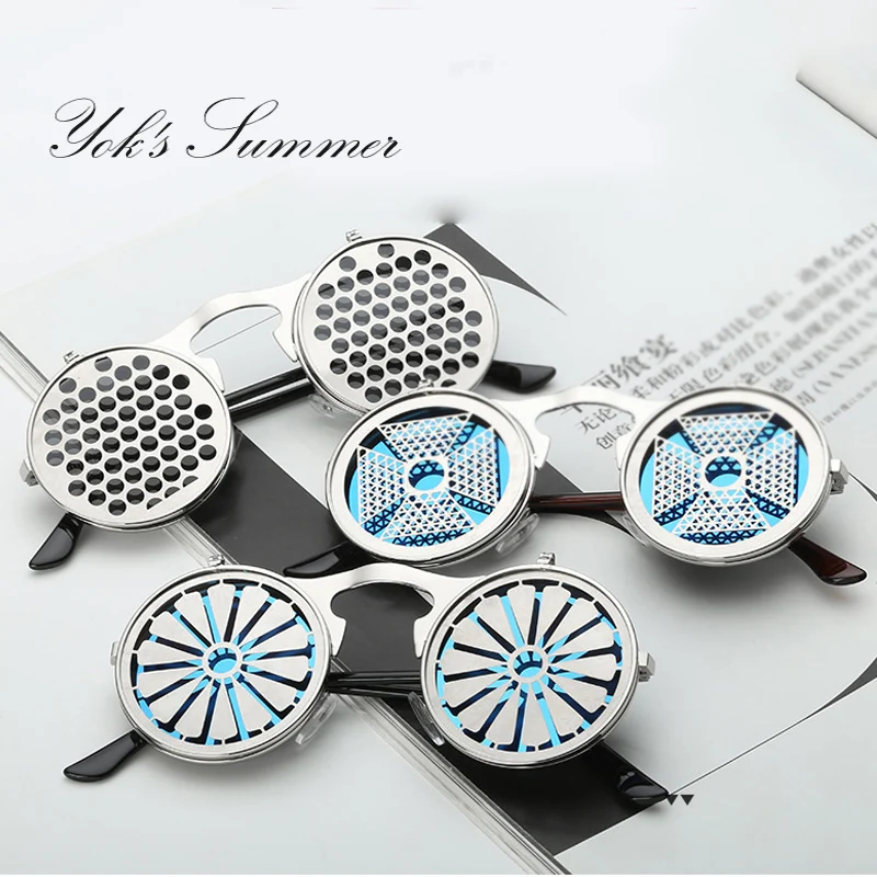 DIDI Lovers, круглые солнцезащитные очки на застежке, мужские, люксовый бренд, флип, стимпанк, плоские зеркальные линзы, оттенки, сплав, очки, вечерние, Oculos U458