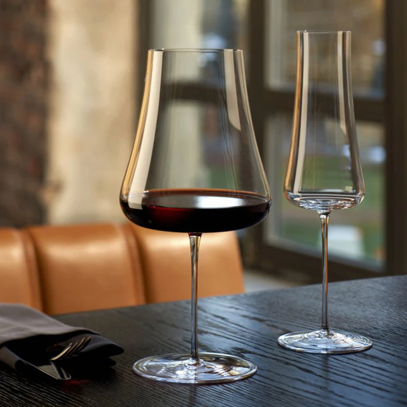 Burgundy Bordeaux Big Belly Cup High Capacity Ultra Thin Crystal Goblet Champagne Glasses Hotel Party Drinkware Wedding Gift