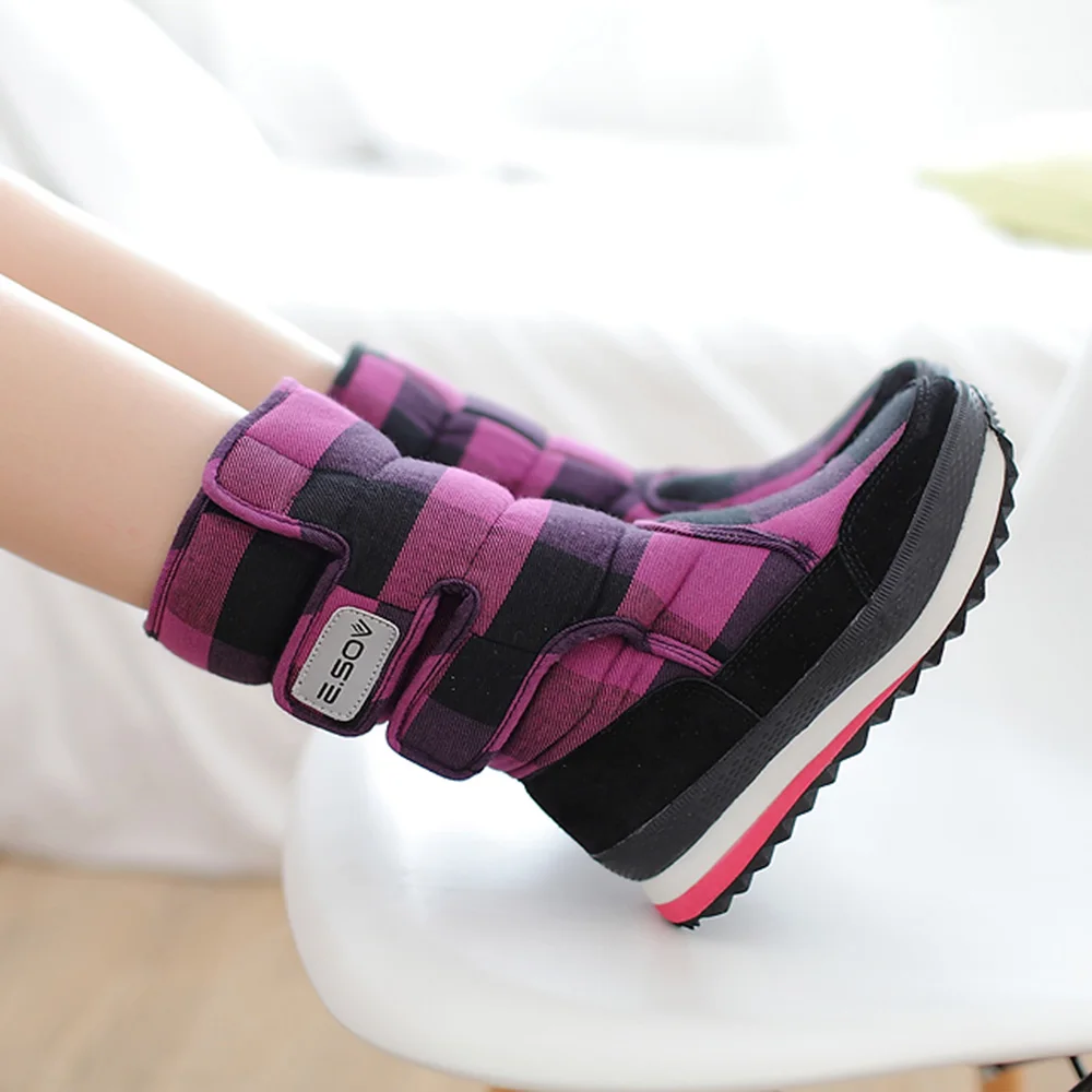 E.SOV winter non-slip short boots warm flat cotton boots snow boots snow shoes mid boots women