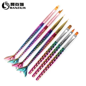 

Manzilin Manicure Implement Wholesale 2018 New Style Manicure Fluoresent Marker Varved Line Drawing Pen Mermaid Penholder