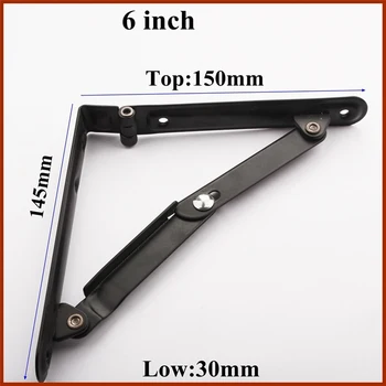 

2pcs Space Saving Storage Support Triangular Wall Mounted Kitchen Iron Folding Shelf Bracket Home Bearing DIY Table