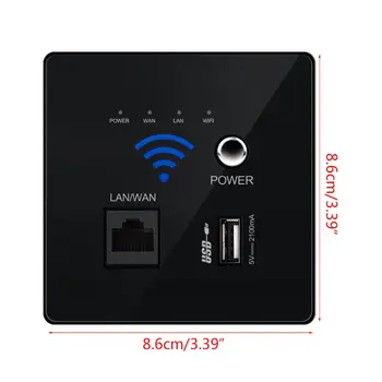 

300M Wireless WIFI Wall Embedded Router USB Charging Socket WiFi Repeater T8WE