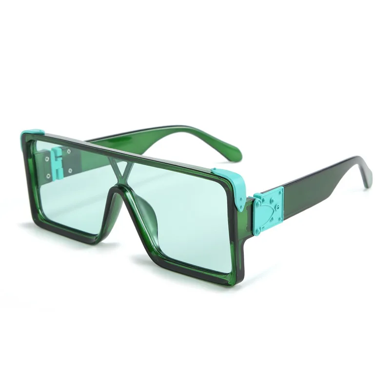 Квадратные роскошные солнцезащитные очки для мужчин и женщин, модные брендовые дизайнерские женские знаменитостей, с плоской подошвой, женские, лидер продаж, очки супер звезды, классные оттенки - Цвет линз: C4 Green
