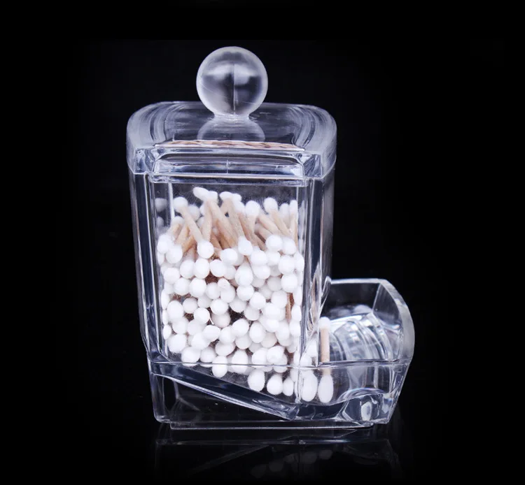 100PCS Storage Holder Box Cosmetic Makeup Case High quality Clear Acrylic Cotton Swab Beauty Makeup Tools