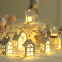 

2M 10 LED Fairy Wood House Light String Garland Wedding Party Christmas Decoration Navidad Kerst Noel New Year 2022 Home Lamps