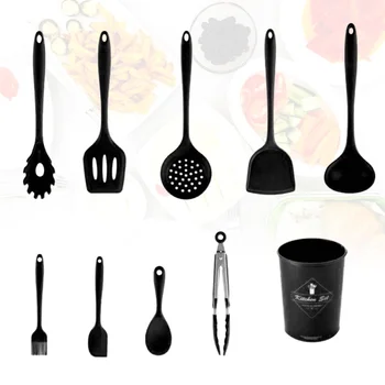 

1 Set/9pcs Silicone Cookware Portable Durable Useful Cooking Tools Cooking Supplies Kitchenware for Restaurant Home Kitchen