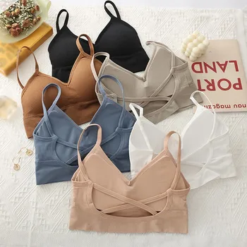 

Summer Women's Camisole Wears A Sexy U-shaped Cross Beautiful Back And A Simple Bottoming Top Seamless Sports Camisole