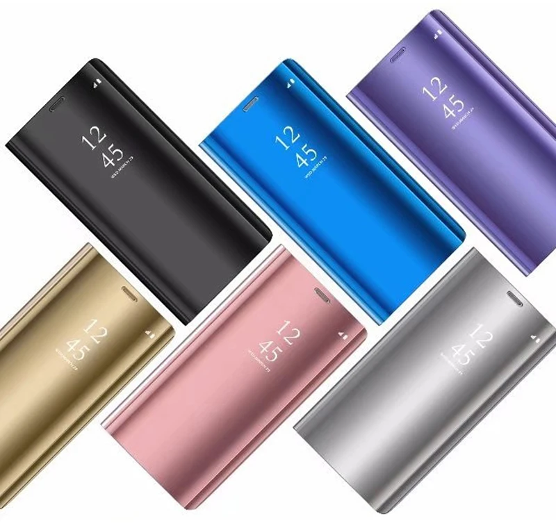 Умный флип чехол для смартфона зеркальный подходит к моделям Samsung Galaxy S8 S9 Plus S10 S10e