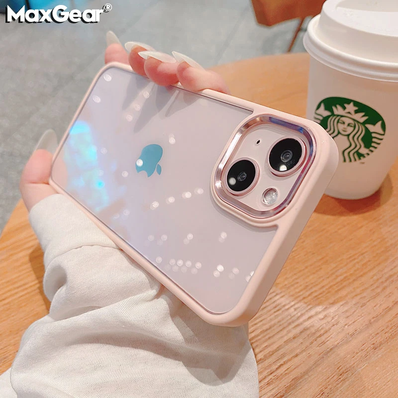 Luxury Transparent Shockproof Armor Case For iPhone 13 12 11 Pro Max X XR XS 7 8 Plus SE2 Metal Camera Protection Hybrid Cover iphone 11 Pro Max cover case