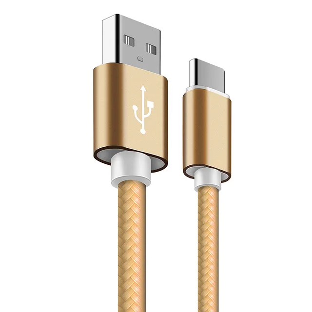 Кабель типа USB C для быстрой зарядки samsung Galaxy S10 S9 S8 1 м 2 м 3 м type-C зарядное устройство для смартфона кабель для передачи данных для Xiaomi Mi 10 - Цвет: Gold