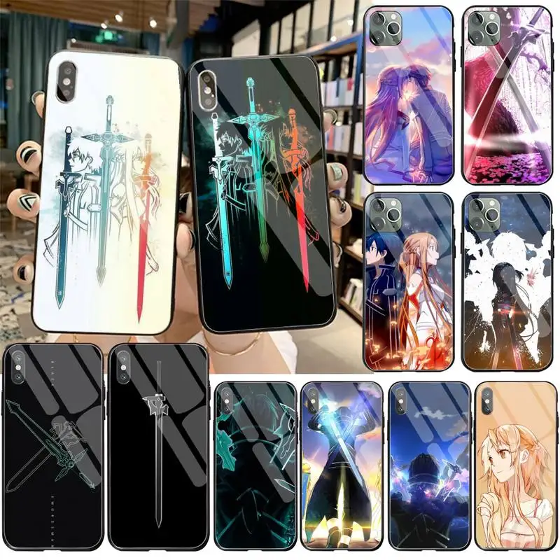 Sword Art Online kiito изготовленный на заказ мягкий чехол для телефона закаленное стекло