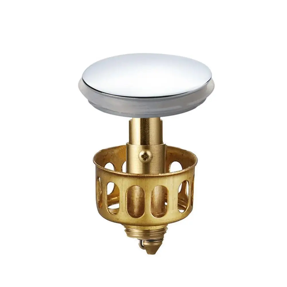 

NEW Copper Bouncing Core Filter Cover with Basket Shower Trap Drain Bathroom Plug Floor Faucet Hair Catcher Accessories Bas X7Q9