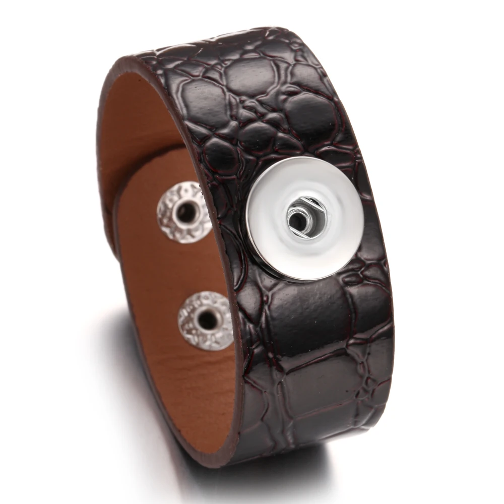 Горячая 18 мм оснастка многослойный браслет из кожи браслет браслеты кнопки для браслета Кнопка ювелирные изделия подходят 18 мм кнопки - Окраска металла: 30