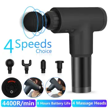 

4400r/min Therapy Massage Guns 6 Gears Muscle Massager Pain Sport Massage Machine Relax Body Slimming Relief With 4 Heads