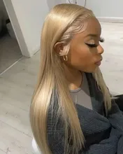 NAstyle-peluca con malla Frontal de cabello humano para mujer, postizo de encaje transparente, color rubio ceniza, Remy, brasileño, 613