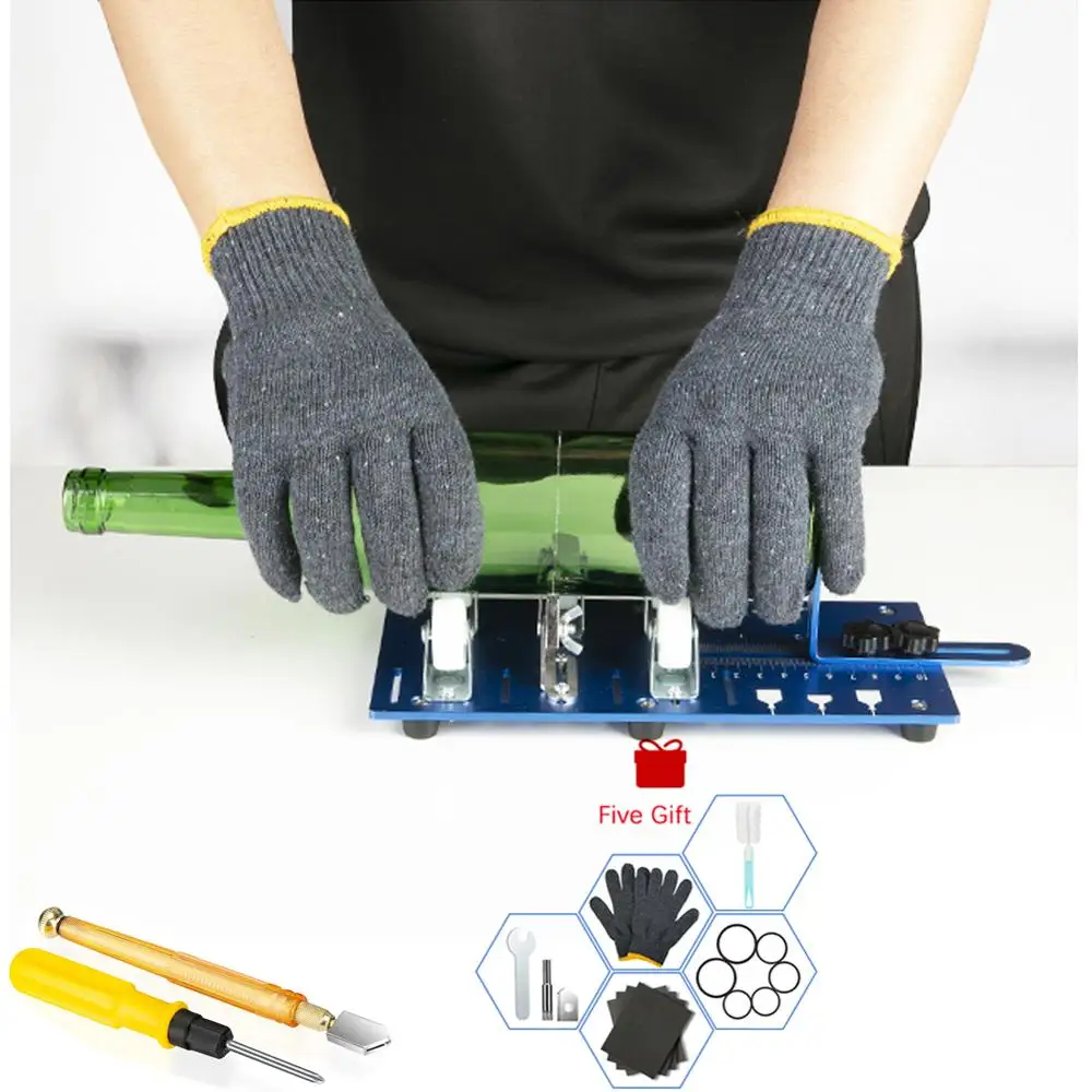 

Glass Bottle Cutter Cutting Thickness 2-10mm Aluminum Alloy Better Cutting Control Create Glass Sculptures