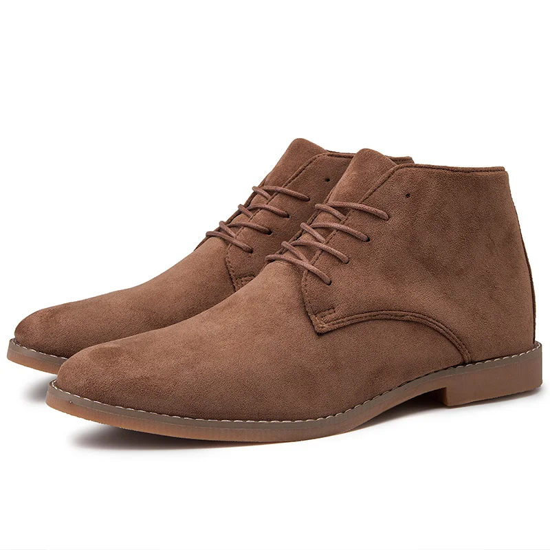 Men Casual Shoes Men's Chelsea Boots Faux Suede Martin Ankle Mens Lace-up Dress Male Leisure England Style | Обувь