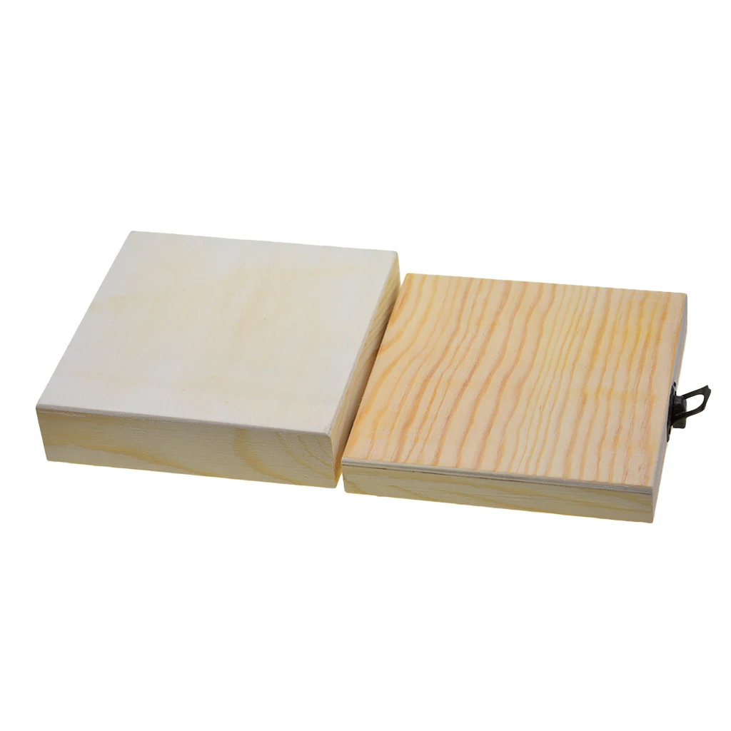 2Pcs Light Unfinished Wood Box with Lid and Clasp - Make Your Own Gift, Jewelry, Memory Box-Decorate with Paint Ribbon Decoupage