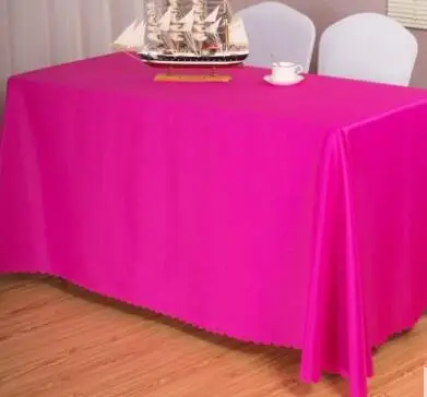 rose red 10 шт. прямоугольная полиэфирная скатерть для отеля, банкета, свадьбы, вечерние скатерти для украшения дома - Цвет: rose red