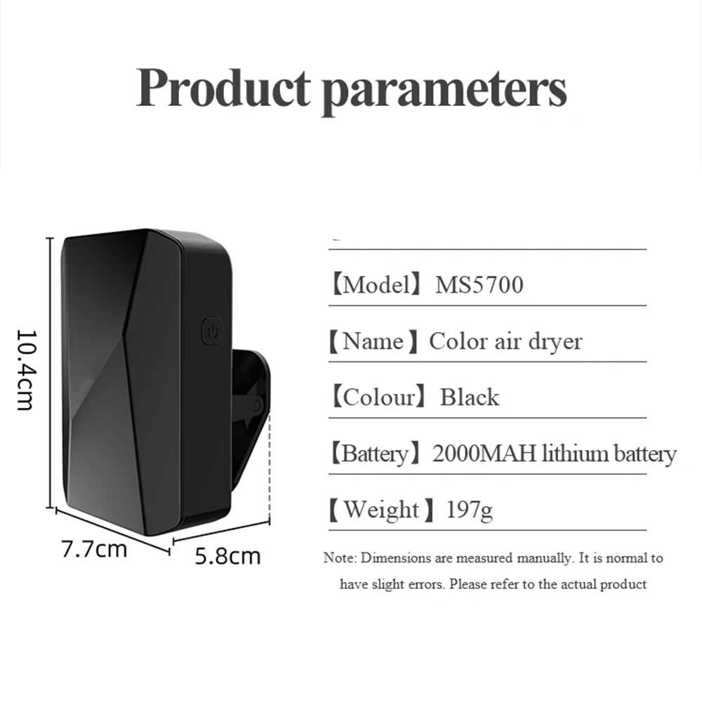 Mini Hair Dryer Color Air Dryer Rechargeable Portable Art Production HairDryer Painting Loading Fan Outdoor Sketching Kit