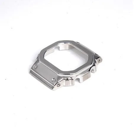 Ремешок из нержавеющей стали для GW-M5610 DW5600 GW-5000 DW-5030 G-5600 ремешок для наручных часов и рамка чехол прочный металлический браслет - Цвет ремешка: silver frame