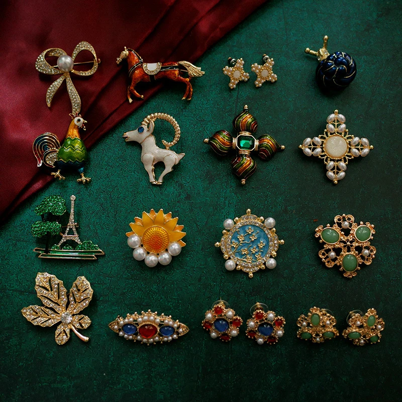 Broche Géométrique Avec Perles En Cristal Pour Femme, Bijoux Vintage,  Couleur Baroque, Bijoux, Cadeaux - Broches - AliExpress