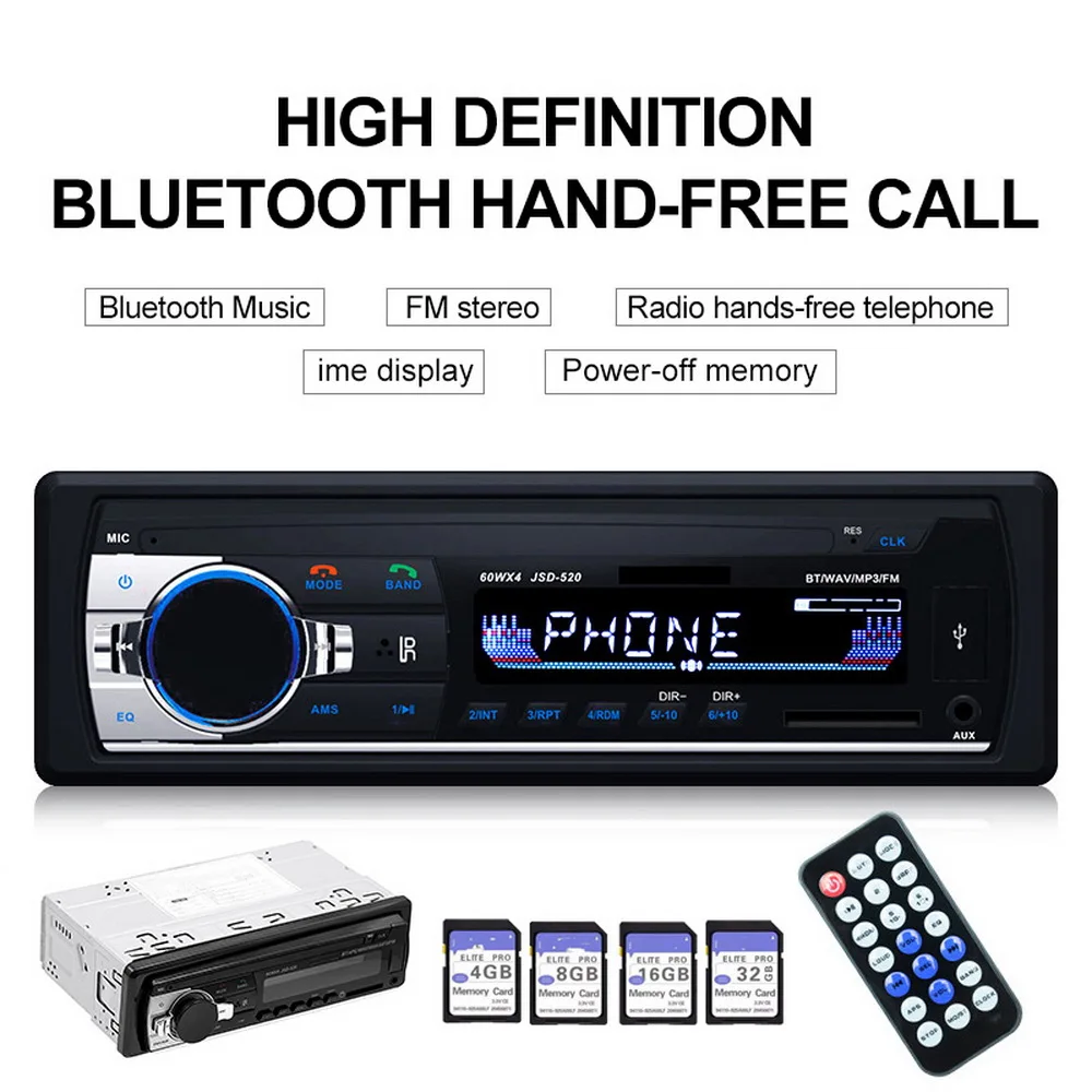 Bluetooth Авторадио Стерео радио FM Aux вход приемник MP3 мультимедийный плеер Автомобильный мультимедийный плеер Bluetooth Авторадио Горячее предложение