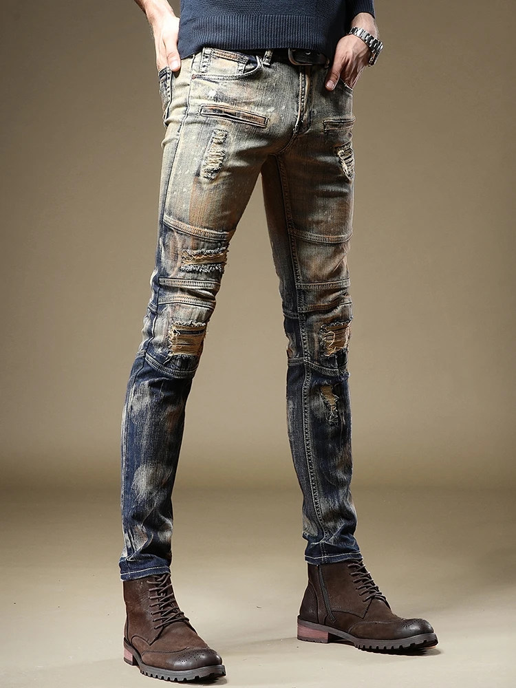 male personality jeans Slim hip hop 