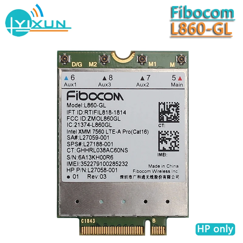 Fibocom L860-Gl Modulo 4G Scheda Wlan Per Hp Elitebook X360 830 840 850 Lte-A Pro Cat16 1Gbps Sps # L27188-001 Scheda Wireless Wwan