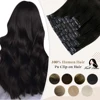 Full Shine Seamless Clip in Human Hair Extensions 8Pcs 100g Pure Color Blond Hair Pu Clip on Machine Remy Extension Skin Weft 1