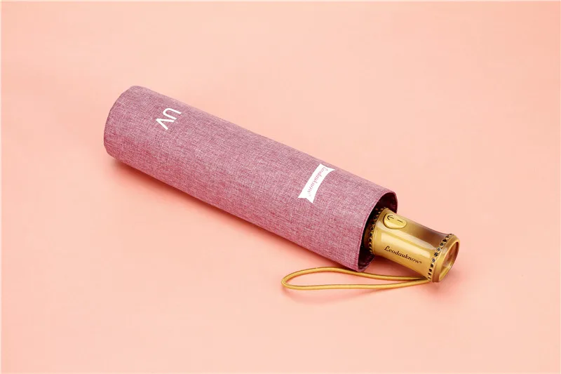 Leodauknow полностью автоматическая Высококачественная трехскладная бамбуковая ручка Защита от солнца и защита от ультрафиолетового излучения женский зонт для путешествий