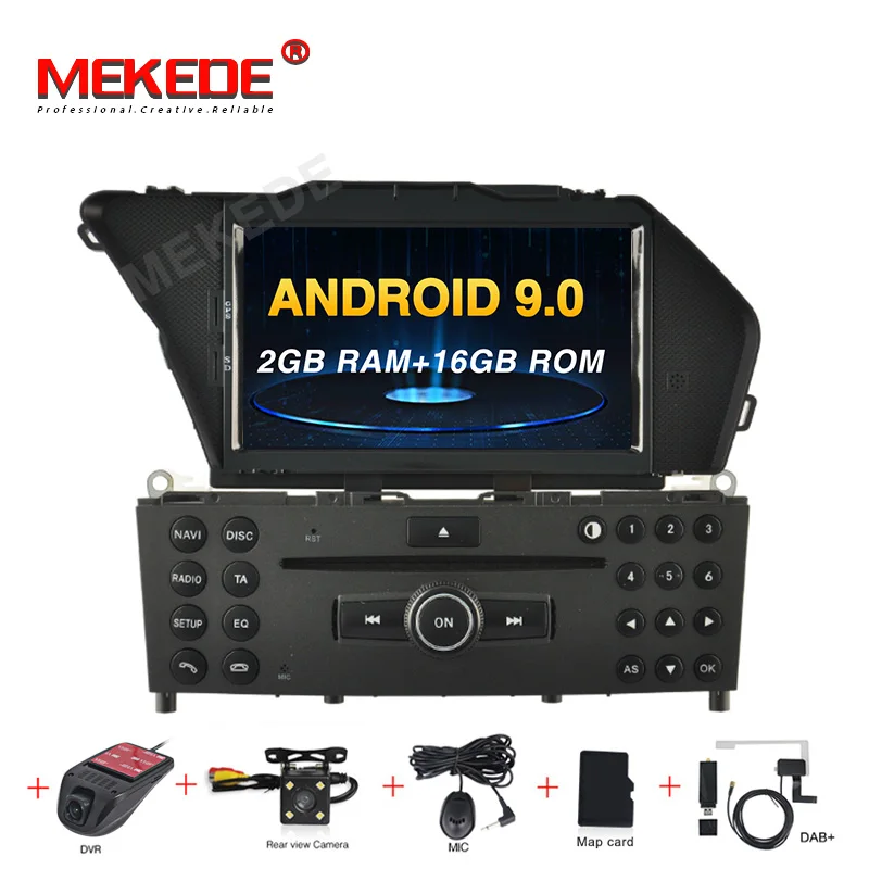 MEKEDE HD 4+ 64G PX5 Автомобильный мультимедийный плеер Android 9,0 Автомобильный DVD Радио аудио GPS плеер для Benz GLK класс X204 2008 - Цвет: 16G camera DVR DAB