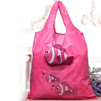 

Nylon Cartoon Fish Shopping Bag Tote Folding Handbag Supermarket environmental shopping bag women cute shopping bags
