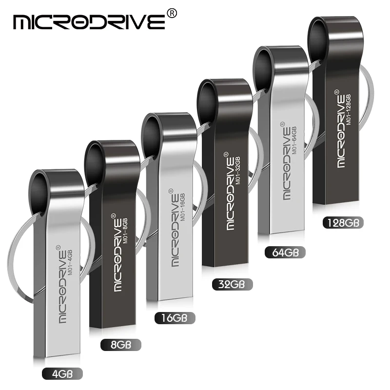 

Metal USB Flash Drive 8GB 16GB 32GB64GB Key chain Pen Drive USB Flash can do Customized Logo USB Stick free key chain gift