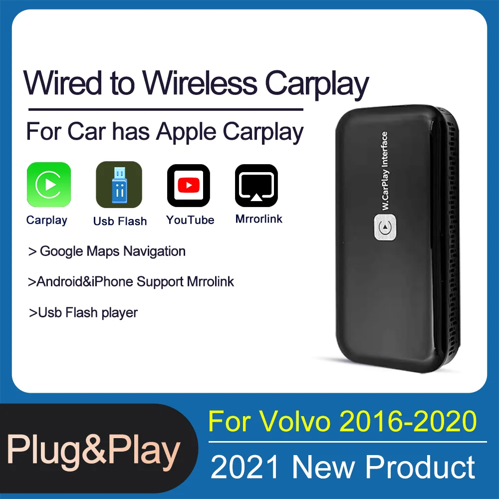 New Upgrade 2.0 Wireless Apple CarPlay Dongle Adapter Auto AirPlay IOS