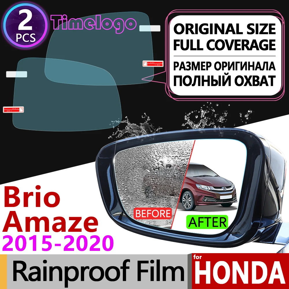 

For Honda Brio Amaze 2015 2016 2017 2018 2019 Full Cover Anti Fog Film Rearview Mirror Clear Accessories Stickers Brio Satya RS