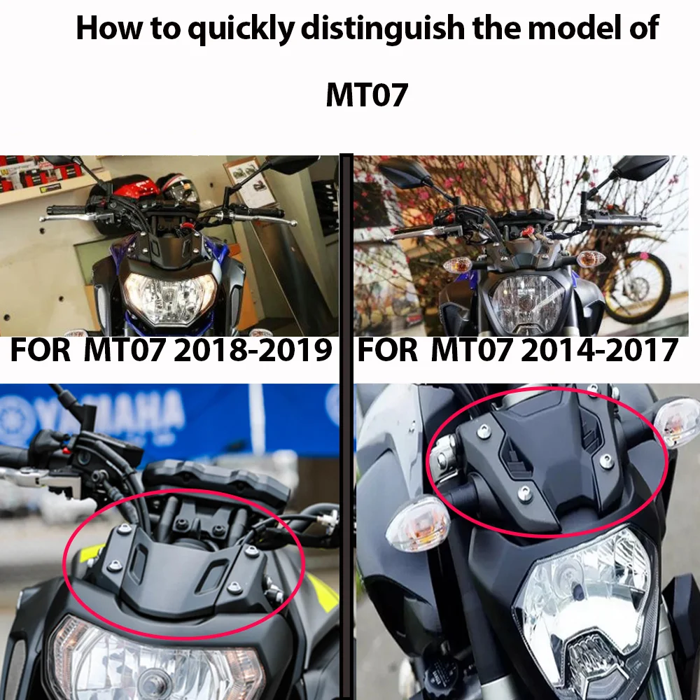 KEMiMOTO для Yamaha MT07 2018 2019 мотоцикл ветер экран дефлектор ветрового стекла MT 07 FZ FZ07 с